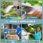 Garden Hose 75ft, Non-Expanding Water Hose Ultra Lightweight, Kink-Free, Sturdy, Flexible, Abrasion Resistant Hose with 10 Function Hose Nozzle for Outdoor,Yard, Lawn, Car Wash, Marine,Camper (75FT) - Image 6