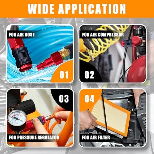 40PCS 1/4" Aluminum Air Hose Fitting Coupler & Plug Compressor Kit - Image 6