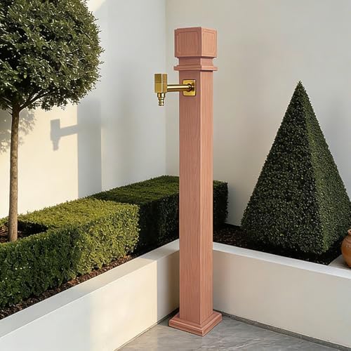 Woodgrain Water Dispenser, 304 Stainless Steel Garden Hose Stand with Faucet, Vertical Water Column for Outdoor Use, Durable and Stylish (31.5in/80cm) by Unknown