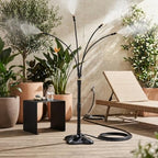 Adjustable Standing Misting Cooling System with 26.2ft Hose, 4 Brass - Image 3
