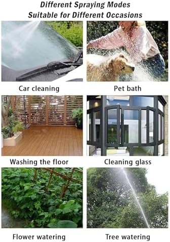 Heavy Duty Garden Hose Nozzle, High Pressure Power Washer Extension Wand with Jet Nozzle, Pressure Washer for Patio Car Outdoor Cleaning(Black) - Image 5