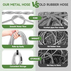 Stainless Steel Garden Hose 100FT, Stainless Steel Heavy Duty Water Hose With 10 Function Nozzle, No-Kink, Tough & Flexible, Sturdy and Lightweight, Rust Proof for Yard, Outdoor - Image 5