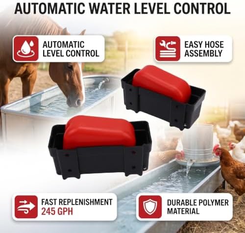 Eujgoov 2 Pack Float Switch Water Level Controller Automatic Tank Float Valve Auto Fill Shut Off Ball Valve for Tank Pool Pond Livestock Trough Level Control Replacement - Image 3