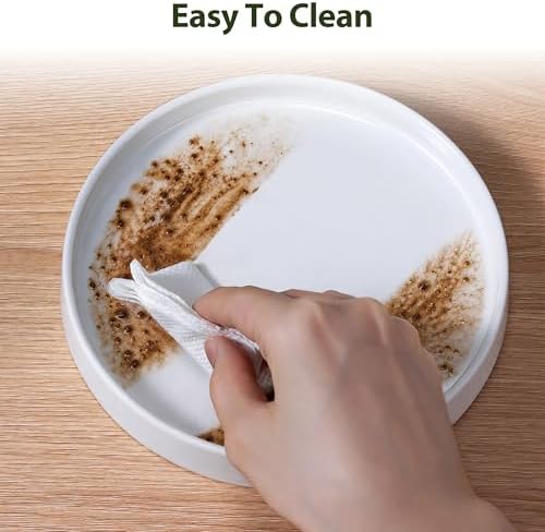 Ceramic Plant Saucer 8.5 Inch 2 Pack White, Fits Pot Base Under 8 Inch - Image 6