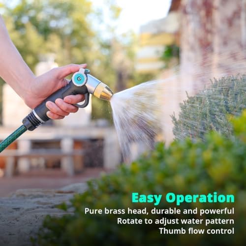 QUOBAS Garden Hose Nozzle Sprayer, Heavy Duty Metal Water Garden Nozzle - Image 3