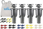 Rain Bird Maxi-Paw 2045A Impact Rotor Sprinkler - 4 Pack in a Sack Includes 7 Different Nozzles for Each Head by IrriFix