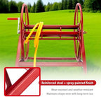 Garden Hose Reel on Stable Pedestal Base portable Hose Reel Wall Mount Easy to Store Steel Manual Crank Water Hose Holder for Outside Use Storage and Watering(47x39x53cm) - Image 5