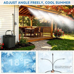 Portable Misting Cooling System Kit with 10M Hose, 4500mAh Rechargeable Pump and 8 Mist Nozzles, Outdoor Misting System for Patio, Garden, Backyard, Camping, Beach, Golf Cart and Animal Shelter - Image 5