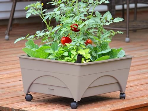 Emsco Group 2342-1HD City Picker Self Watering and Improved Aeration – Mobile Unit with Casters-Sand Raised Bed Grow Box - Image 5