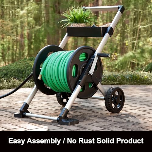 Liberty Garden 304 Explorer Two Wheel Hose Reel Cart, Aluminum, Holds 250-feet of 5/8" Hose, Silver/Black - Image 5