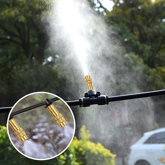 KHANJAN Brass Adjustable Copper Misting Nozzle Brass Spray Sprinkler Gardening Garden Lawn Irrigation, Black & Golden (10) (Yellow) - Image 7