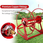 Garden Hose Reel on Stable Pedestal Base portable Hose Reel Wall Mount Easy to Store Steel Manual Crank Water Hose Holder for Outside Use Storage and Watering(47x39x53cm) - Image 4