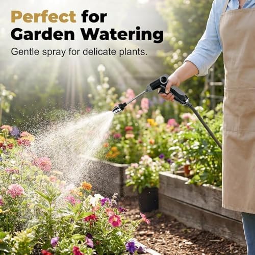 High Pressure Garden Hose Nozzle, Adjustable Pressure Washer Spray Gun for Hose, Universal 3/4-inch Power Jet Water Attachment with Foam Dispenser for Car Wash, Patio, Pets, No Electricity (Set B) - Image 5