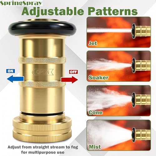 1-1/2" Fire Hose Nozzle Brass NPSH/NPT Fire Nozzle 85GPM 100PSI - Image 3