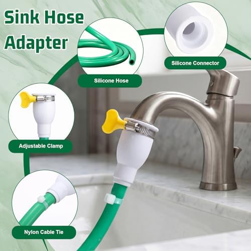 16 ft Faucet Hose Adapter for Sink,Silicone Tube with Connector - Image 3
