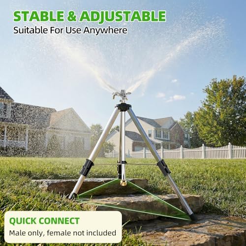 SPECILITE Brass Impact Tripod Sprinkler for Yard Lawn Garden Irrigation - Image 3