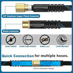 Garden Hose 75ft, Non-Expandable Lightweight & Flexible Water Hose, with 10-Pattern Spray Nozzle, Super Fabric, Leak-Proof 3/4" Solid Brass Alloy Connector Fittings, Durable - Image 2