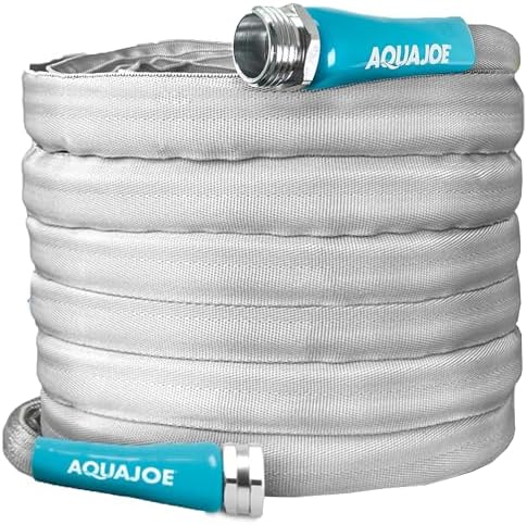 Aqua Joe Xtreme FiberJacket Garden Hose, Lightweight and Kink-Resistant, Durable Fabric Hose with Metal Fittings, 600 PSI Max, 50' x 1/2" Diameter - Image 6