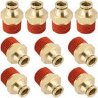 DOT Approved Male Straight Brass Union 3/8" Tube x 1/2" NPT, 10PCS by BOERAY