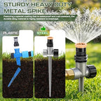 Tioncy 4 Pack Metal Lawn Sprinkler for Yard Garden Hose Sprinkler on Spike Base with Sprinklers Stake 360 Degree Adjustable Grass Water Nozzle for Grass Patio Irrigation Nurseries Greenhouse - Image 4
