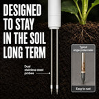 Leave in Soil Moisture Meter, Long Term in Soil Monitoring, Soil Temperature, Sunlight Level Indicator (Full Sun/Partial Sun/Partial Shade/Shade), Indoor Outdoor Garden - Image 3