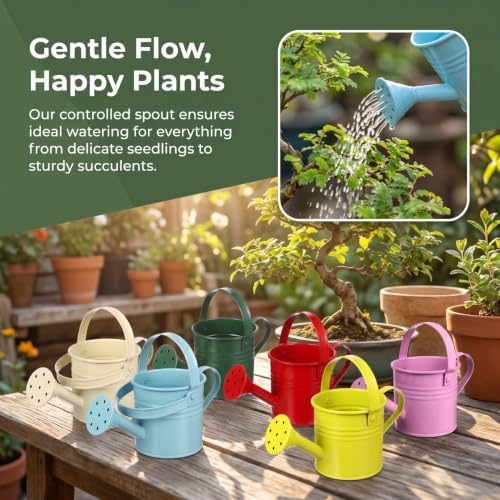 Cabilock Metal Watering Cans, 6-Color Pack for Kids and Gardens - Image 2