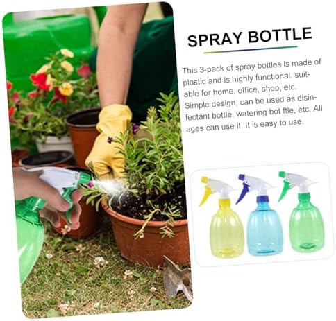 Kisangel 9pcs Adjustable Pressure Nozzle Small Spray Bottle for Watering Plants Hand-Pressed Refillable Hydration Device Blue Green Yellow for Gardening and Home Use - Image 4