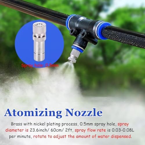 Misting Cooling Drip Irrigation System - Adjustable Micro Spray Sprinkler Kit for Outdoor Greenhouse, Farm, Chicken Coops & Livestock Watering Solutions - Image 3