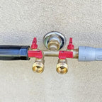HQMPC Hose Splitter – Heavy-Duty Brass Garden Faucet Connector Garden Hose Splitter 4 Way 3/4" GHT Thread Red Handle - Image 5