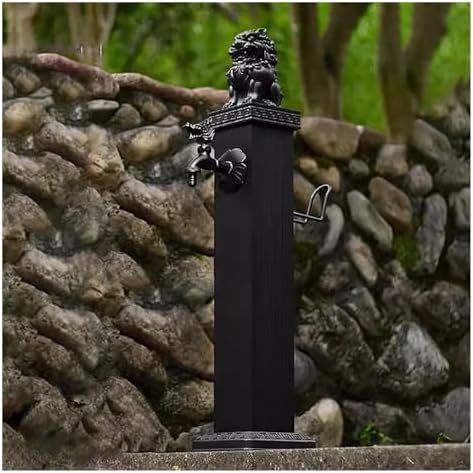 Floor Mounted Faucet Outdoor Water Pipe Vertical Fountain Irrigation Column,304 Stainless Steel Vertical Garden Water Column, Outdoor Independent Water Pipe with Locking Copper Faucet, Durab by Unknown