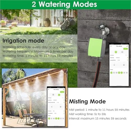 Watering Timers, Bluetooth Smart Irrigation System APP Control Garden Automatic Sprinkler Water Timer Digital for Garden Hose - Image 3