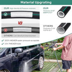 HOMEIDEAS 50 ft Rubber Garden Hose with Nozzle - Newly Leak-proof & Kink-free Design | Freely Rotational Spherical Ball Joint, Anticorrosive 3/4" Brass Fittings - Perfect for Outdoor Watering - Image 4