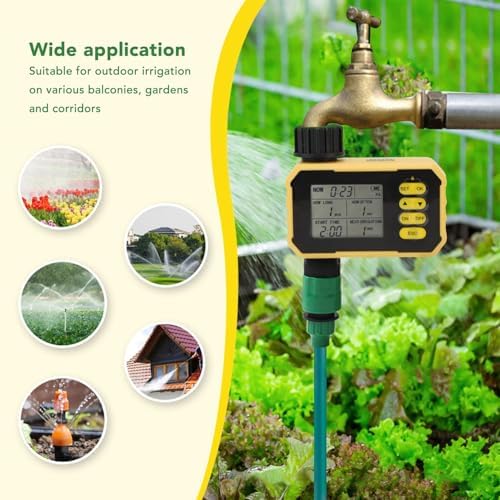 Solar Single Way Valve Sprinkler Timer with Rain Sensor, Automatic Irrigation Watering Controller with Type C Backup Charging, for Garden Courtyard Drip and Sprinkler Systems - Image 6