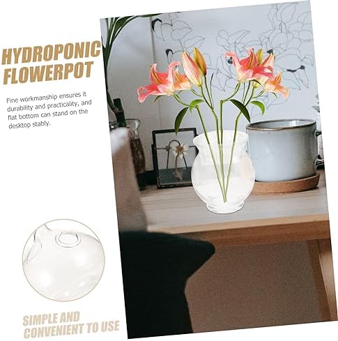 Abaodam Glass Vase for Home Office Decorative Vase Aquatic Baskets Simple Elegant Design - Image 5