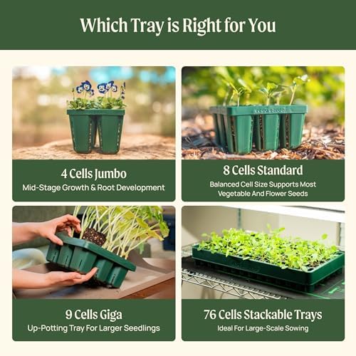 Vego garden Giga Seedling Trays - 16 Pack 9-Cell UV-Resistant Reusable Starter Trays for Greenhouse/Garden (No Lids) - Image 7
