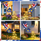 NBQQ Solar Watering Can Light Blue Metal Patriotic Eagle 4th of July Decor - Image 3