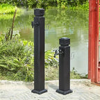 Outdoor Stainless Steel Garden Water Column/Hose Stand with Faucet Antifreeze Anti-Rust Courtyard Water Faucet Pillar Floor Mount Water Tap Columns Stainless Steel Square Vertical Garden Water Column( - Image 7