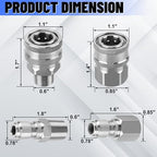 8Pcs 3/8" Stainless Steel Quick Connect Male Pressure Washer - Image 5