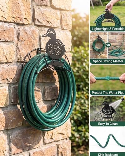 Duck Garden Hose Holder Metal Wall Mount Heavy Duty 125'5/8" Hose Hanger - Image 2