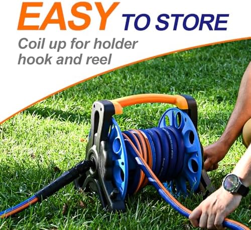 garden hose 50 ft x 5/8Inch, Hybrid Rubber 50 ft water hose, Durable, Anti-UV, Sturdy, No-Leakage, Lightweight, Flexible, Heavy Duty garden hoses with Swivel Handle - Image 6