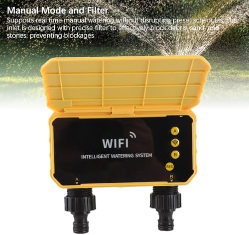 Pissente Smart Water Timer, Solar Powered Automatic Irrigation Controller with Rain Sensor, App Control for Garden Hose, 5.5 X 3.1 X 2.1 Inches - Image 2