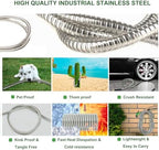 Metal Garden Hose 50FT, Heavy Duty Water Hose with Sprayer Nozzle - Leak Proof, Kink Free, Anti-rust, 5/8" Diameter Steel Hose, Ultra Lightweight & Durable Outdoor Hose - Image 2