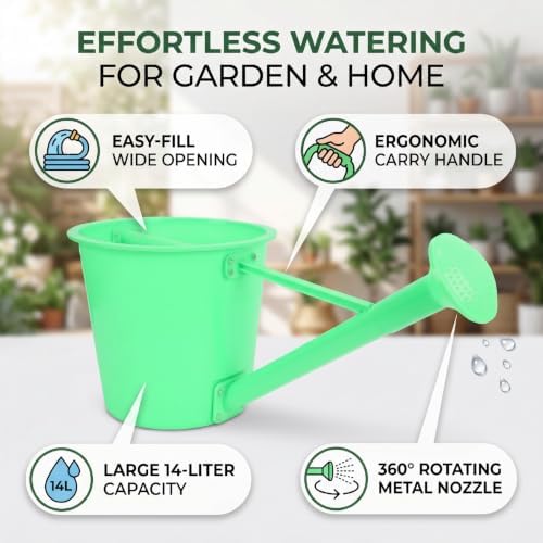 Hilitand 14L Plastic Watering Can Long Spout, Large Capacity - Image 2