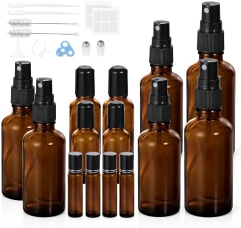 Glass Spray & Roller Bottle Set – Amber Glass Spray Bottles by SCENTZIES