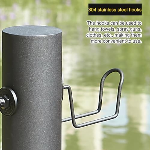 Outdoor Water Column Faucet with Hose Holder & Spray Gun, 304 Stainless Steel Anti-Freeze Garden Water Hydrant, Side/Bottom Inlet Spigot Stand for Garden Irrigation, Car Washing, Patio Cleaning - Image 7