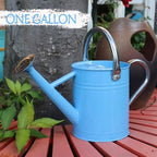 Metal Watering Can, 1 Gallon for Outdoor Garden Plants, Blue - Image 3