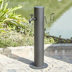 Garden Water Column with Faucet,304 Stainless Steel Vertical Water Column Outdoor Hose Stand ，Landscape Decor Yard Hydrant Fountain ，for Car Washing and Watering by Unknown