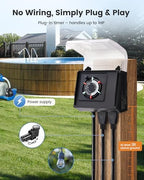 SURAIELEC 24-Hour Mechanical Pool Timer for Above Ground Pool, NEMA 5-15R - Image 2