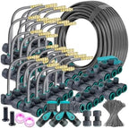 Flexible Brass Adjustable Spray Kit Gray 3/8"PE Hose Quick Connect Fogging Cooling Dedusting Watering System for Garden(20m Kit) by Unknown