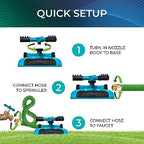 Joeys Garden Rotating Lawn Sprinkler for Yard & Kids, 360° Coverage, Blue - Image 2